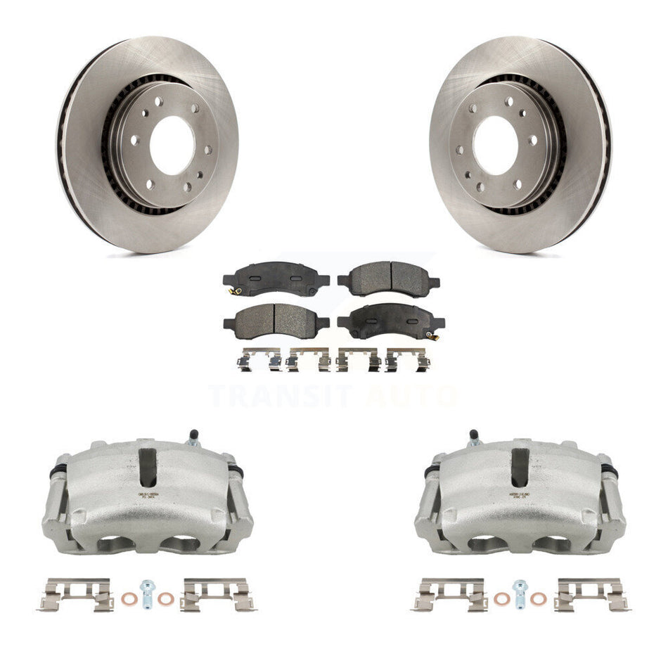 Front Disc Brake Caliper Rotor Ceramic Pad Kit For Chevrolet Trailblazer GMC Envoy Buick KC8-100410T