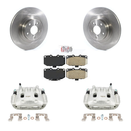 Front Disc Brake Caliper Rotors And Ceramic Pads Kit For 2008 Subaru Impreza WRX KC8-100411N
