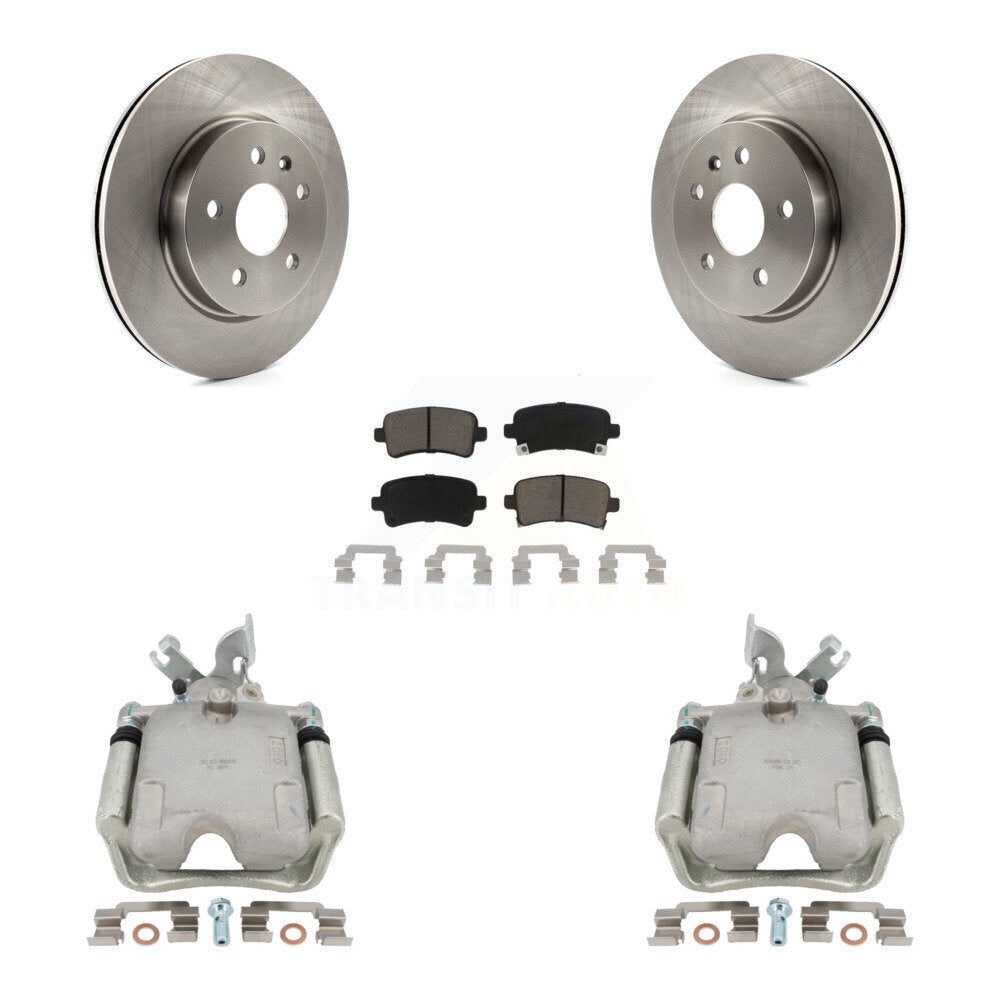 Rear Disc Brake Caliper Rotors And Ceramic Pads Kit For Chevrolet Impala Buick LaCrosse Malibu Regal Cadillac XTS KC8-100413C by Transit Auto