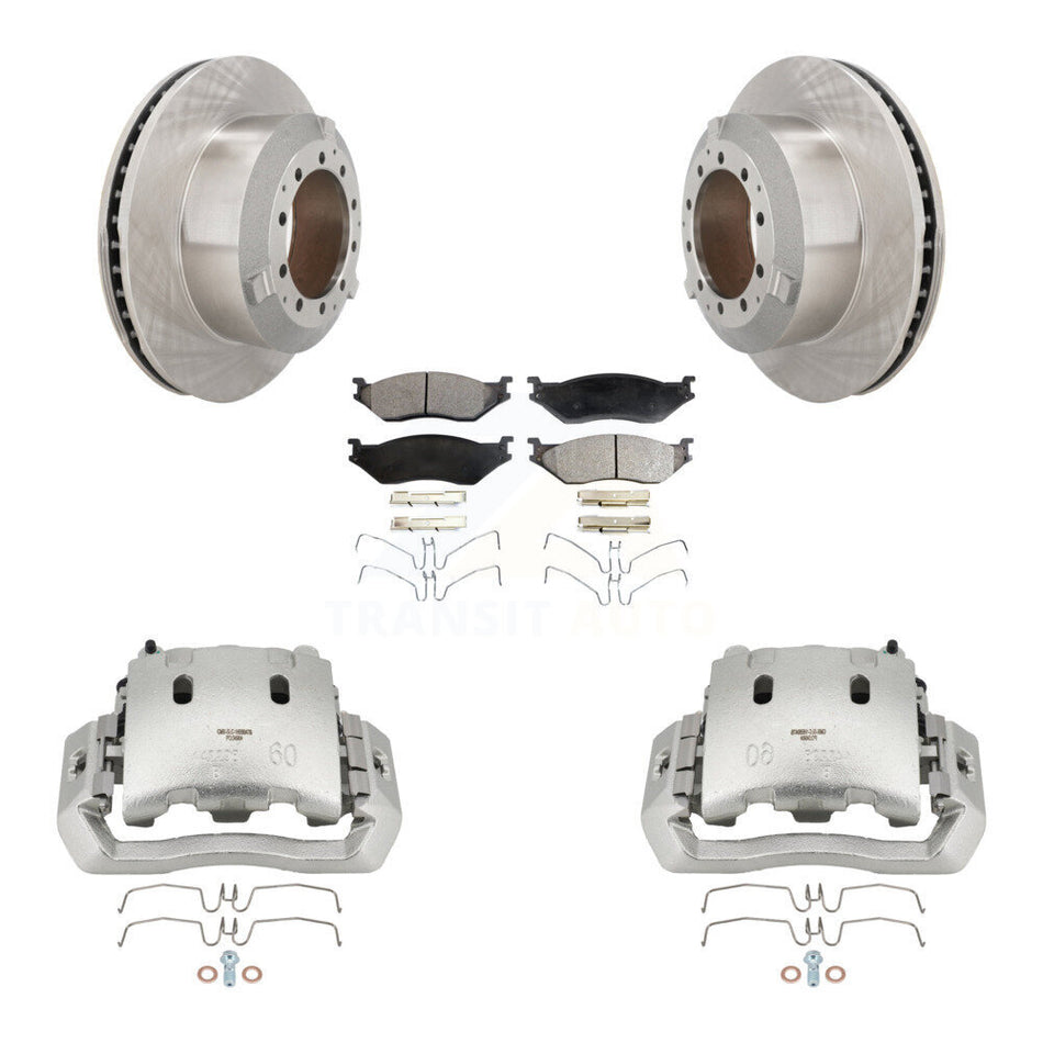 Rear Brake Caliper Rotor Semi-Metallic Pad Kit For Ford F-450 Super Duty F-550 LCF CF500 KC8-100413P