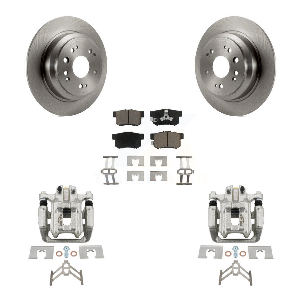Rear Disc Brake Caliper Rotors And Ceramic Pads Kit For 2012-2015 Honda Crosstour KC8-100414C