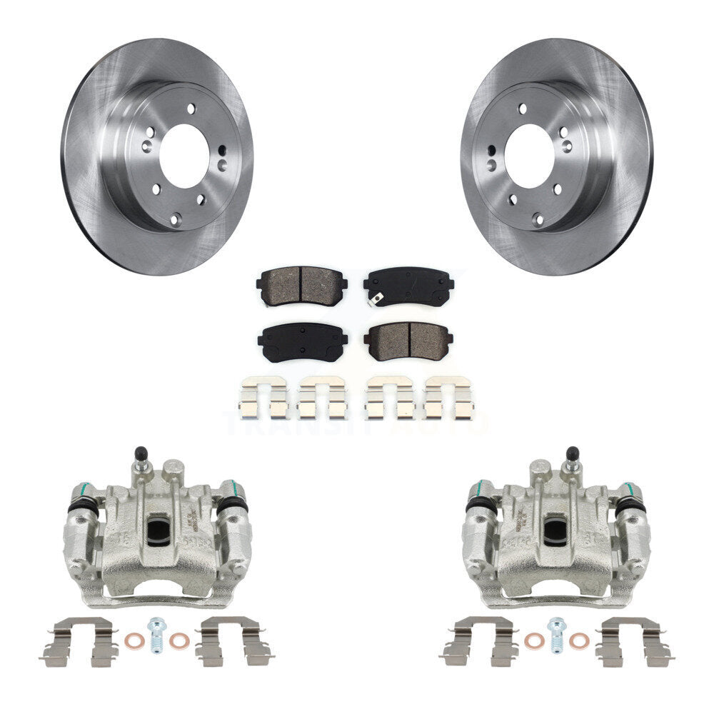 Rear Brake Caliper Rotor & Semi-Metallic Pad Kit For 2015-2016 Hyundai Sonata GAS engine KC8-100414S