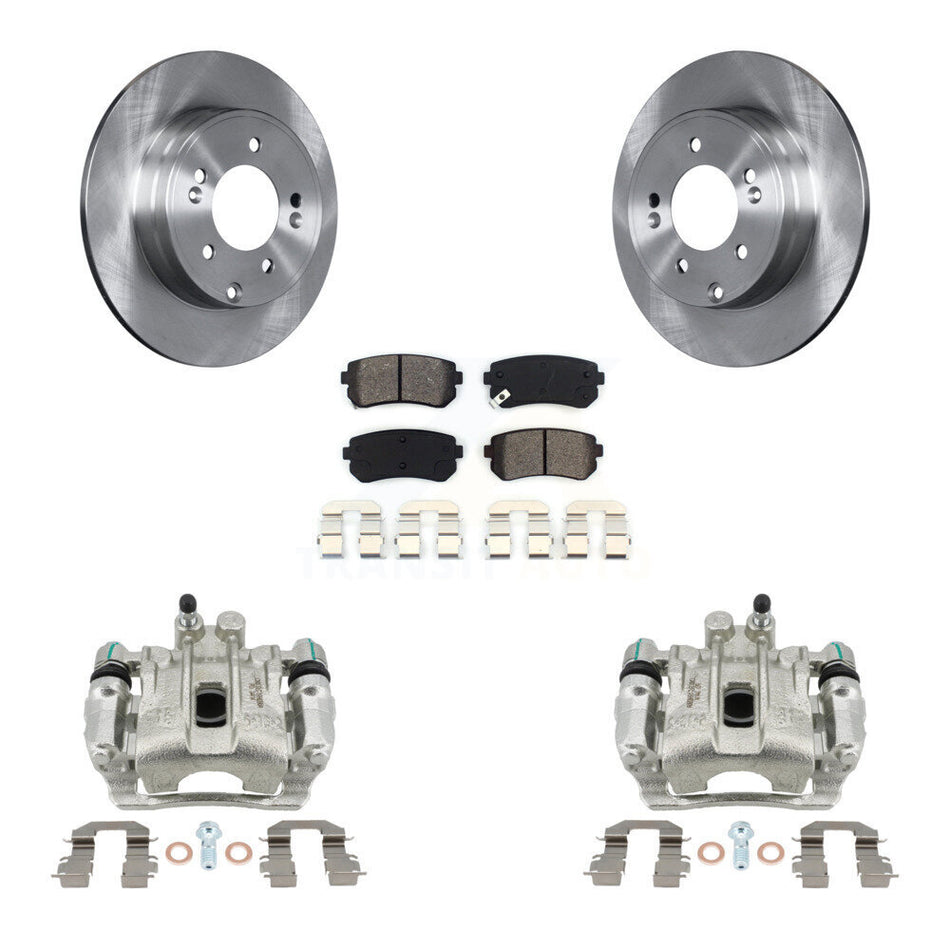 Rear Brake Caliper Rotor & Semi-Metallic Pad Kit For 2015-2016 Hyundai Sonata GAS engine KC8-100414S