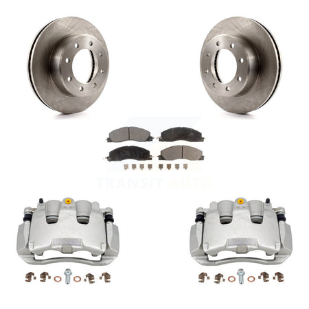 Front Disc Brake Caliper Rotors And Ceramic Pads Kit For 2012 Ram 1500 With 8 Lug Wheels KC8-100414T