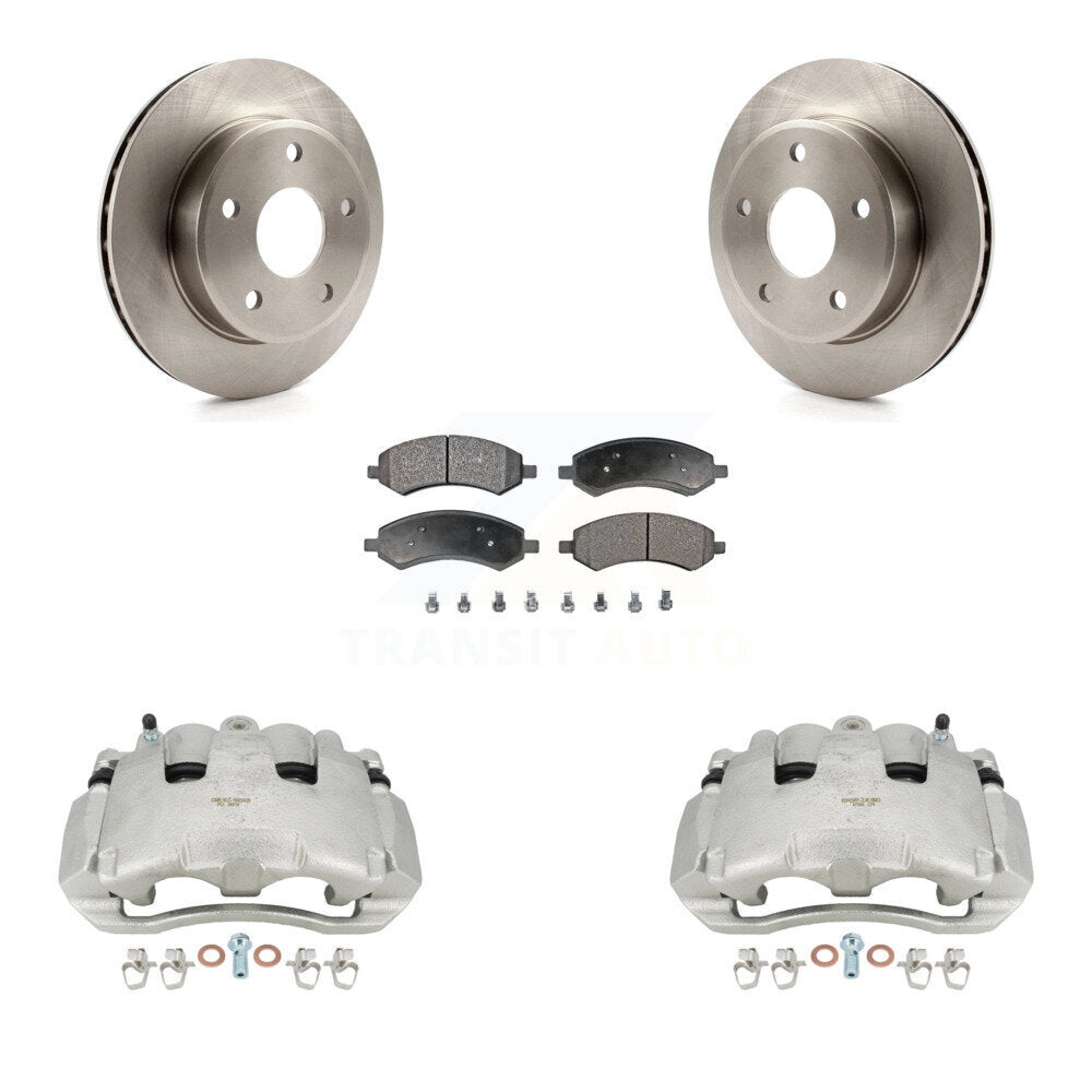 Front Disc Brake Caliper Rotors And Ceramic Pads Kit For Dodge Dakota Mitsubishi Raider KC8-100415T by Transit Auto