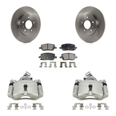 Rear Disc Brake Caliper Rotors And Semi-Metallic Pads Kit For 2005 Chevrolet Uplander Pontiac Montana Buick Terraza Saturn Relay KC8-100417P by Transit Auto