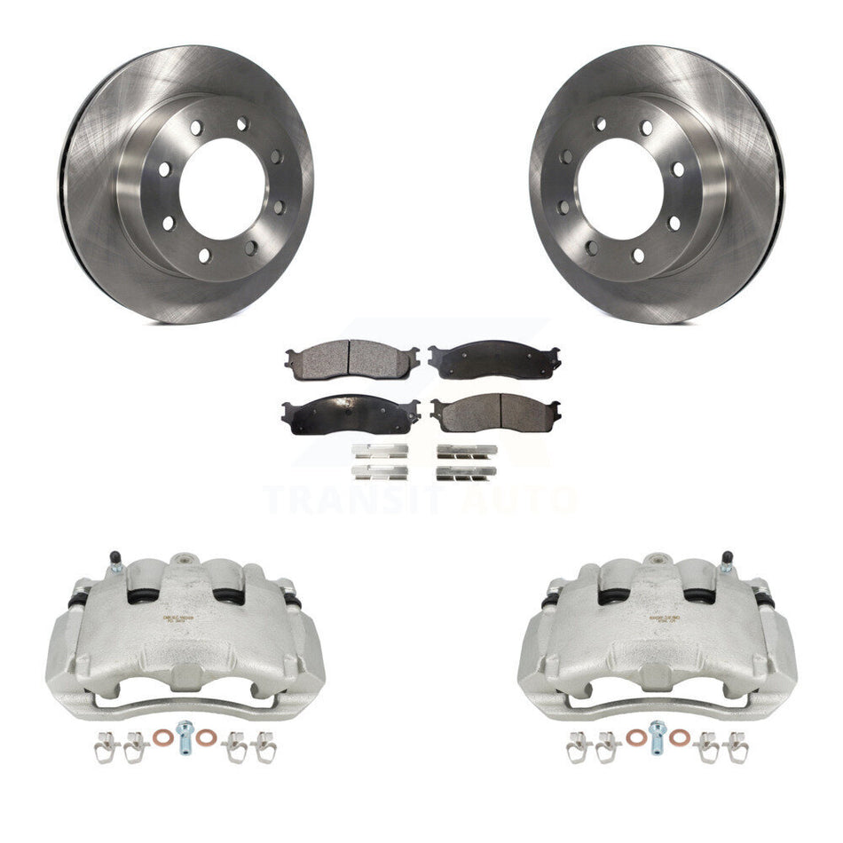 Front Disc Brake Caliper Rotors And Ceramic Pads Kit For 2006 Dodge Ram 1500 Standard Cab Pickup Crew With 8 Lug Wheels KC8-100419T