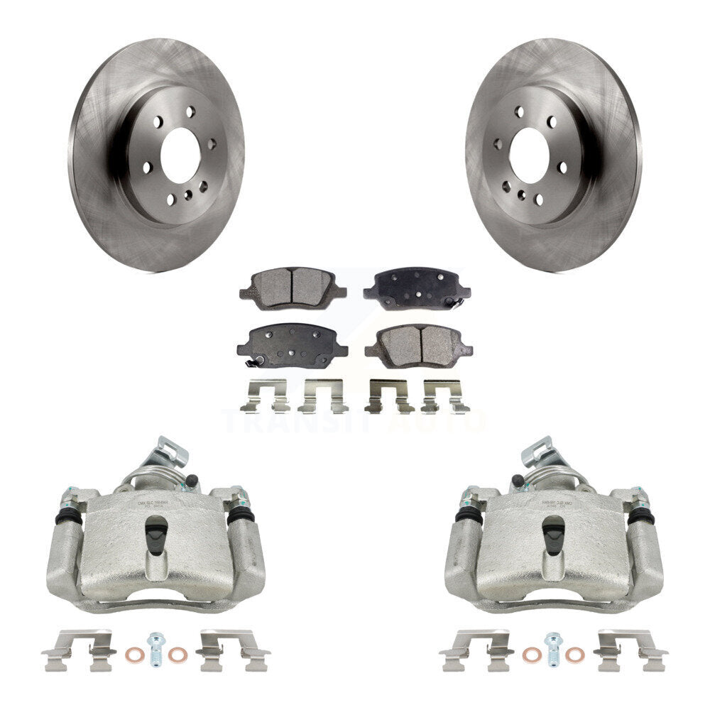 Rear Disc Brake Caliper Rotors And Semi-Metallic Pads Kit For Chevrolet Uplander Buick Terraza Pontiac Montana Saturn Relay KC8-100420P by Transit Auto