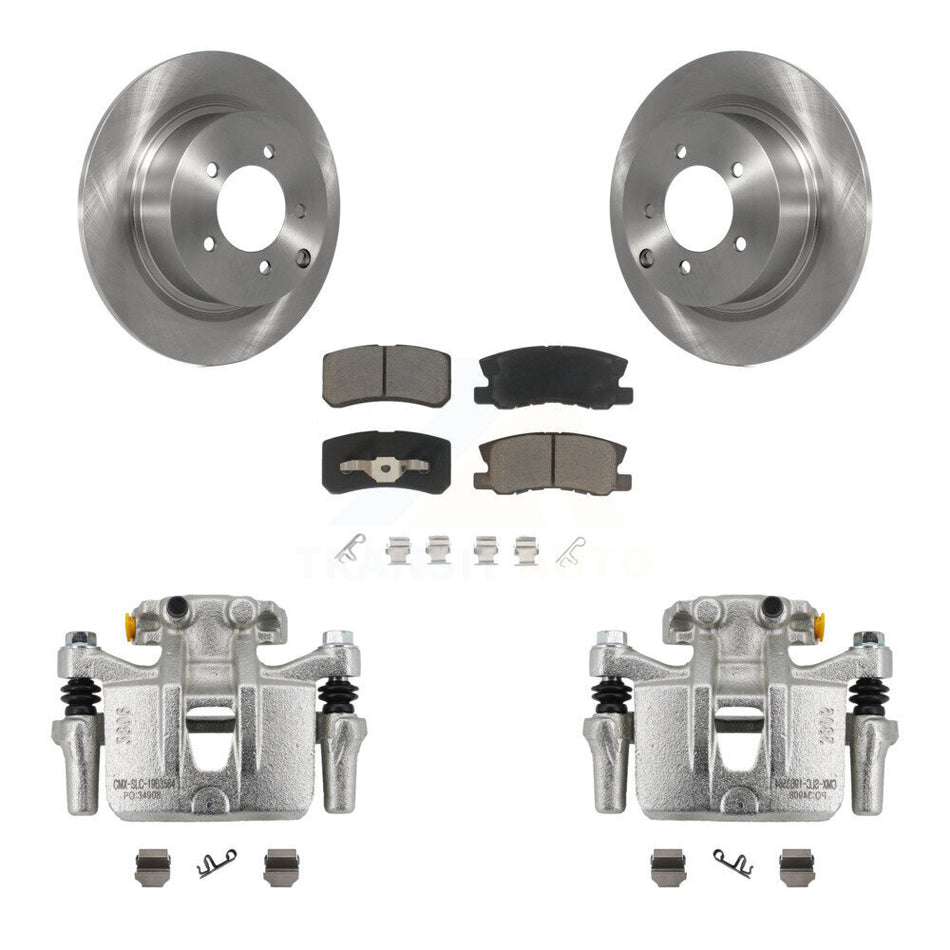 Rear Disc Brake Caliper Rotors And Ceramic Pads Kit For Mitsubishi Outlander KC8-100421C