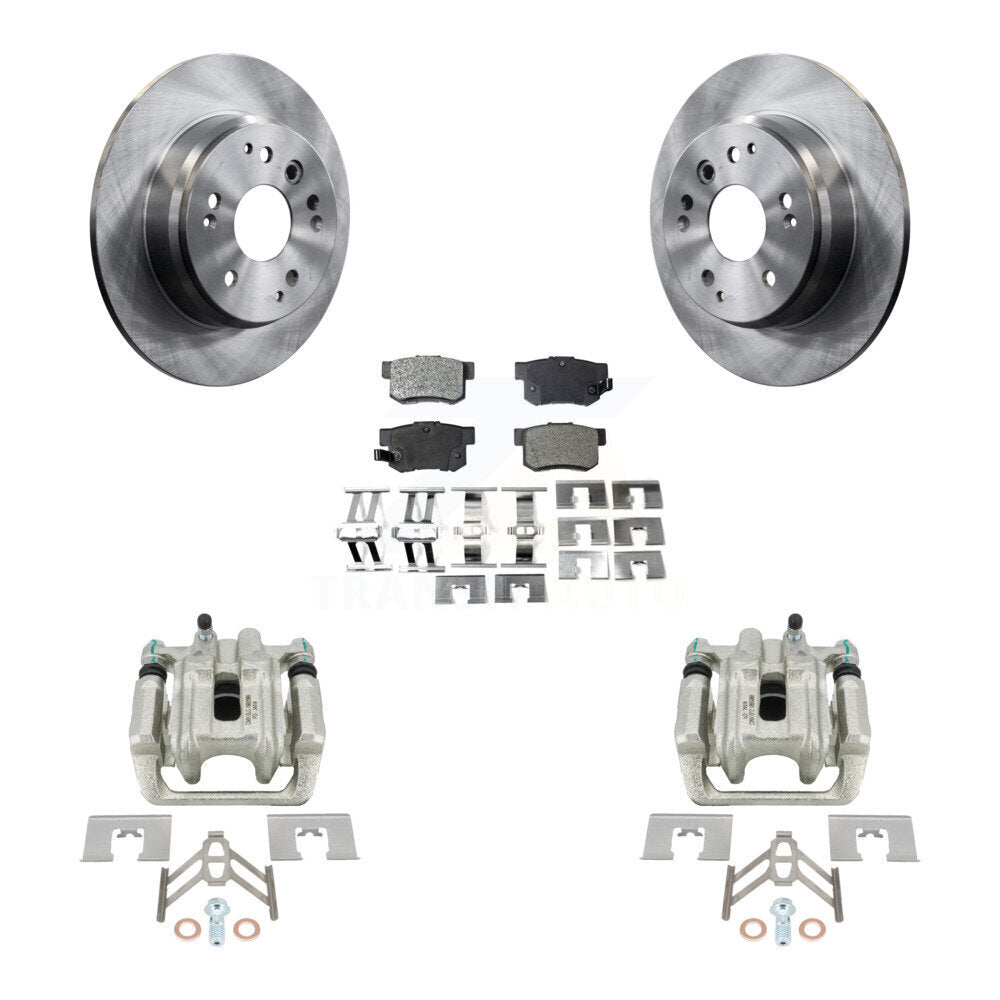 Rear Disc Brake Caliper Rotors And Semi-Metallic Pads Kit For Acura TL Honda Element KC8-100421P by Transit Auto