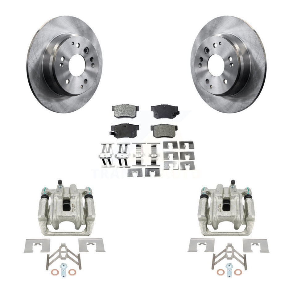 Rear Disc Brake Caliper Rotors And Semi-Metallic Pads Kit For Acura TL Honda Element KC8-100421P