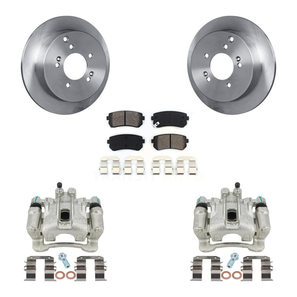 Rear Disc Brake Caliper Rotors And Semi-Metallic Pads Kit For Hyundai Tucson Kia Sportage AWD KC8-100421S by Transit Auto