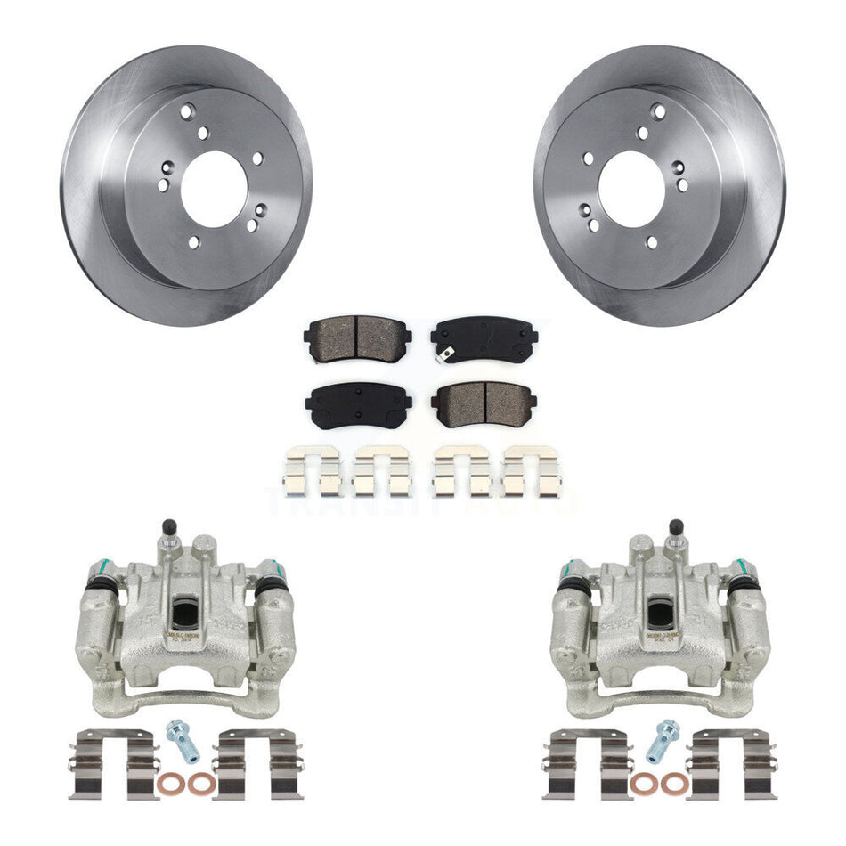 Rear Disc Brake Caliper Rotors And Semi-Metallic Pads Kit For Hyundai Tucson Kia Sportage AWD KC8-100421S