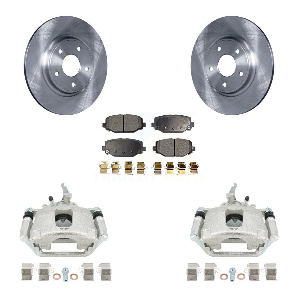 Rear Disc Brake Caliper Rotors And Semi-Metallic Pads Kit For 2014-2020 Dodge Journey KC8-100422P