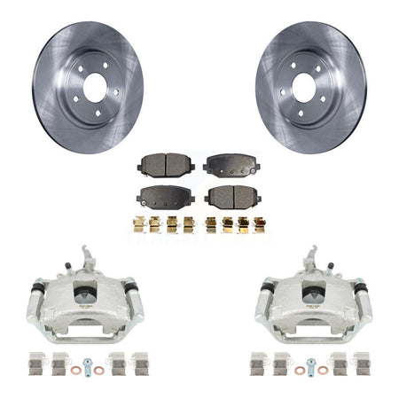 Rear Disc Brake Caliper Rotors And Semi-Metallic Pads Kit For 2014-2020 Dodge Journey KC8-100422P