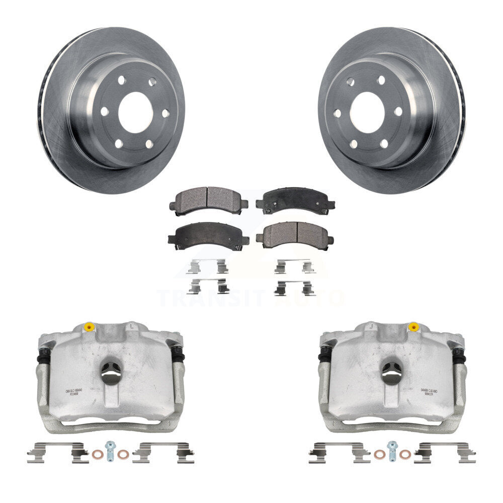 Rear Brake Caliper Rotors Semi-Metallic Pad Kit For Chevrolet GMC Avalanche 1500 Express KC8-100423P