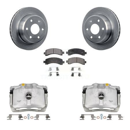 Rear Brake Caliper Rotors Semi-Metallic Pad Kit For Chevrolet GMC Avalanche 1500 Express KC8-100423P