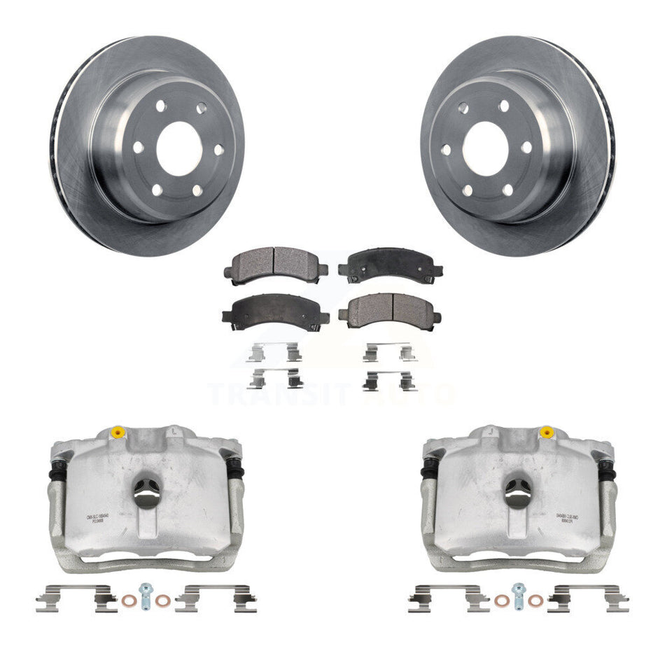 Rear Brake Caliper Rotors Semi-Metallic Pad Kit For Chevrolet GMC Avalanche 1500 Express KC8-100423P
