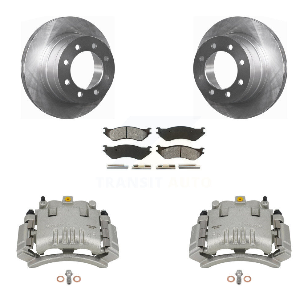 Rear Disc Brake Caliper Rotors And Semi-Metallic Pads Kit For Dodge Ram 3500 2500 1500 KC8-100423S