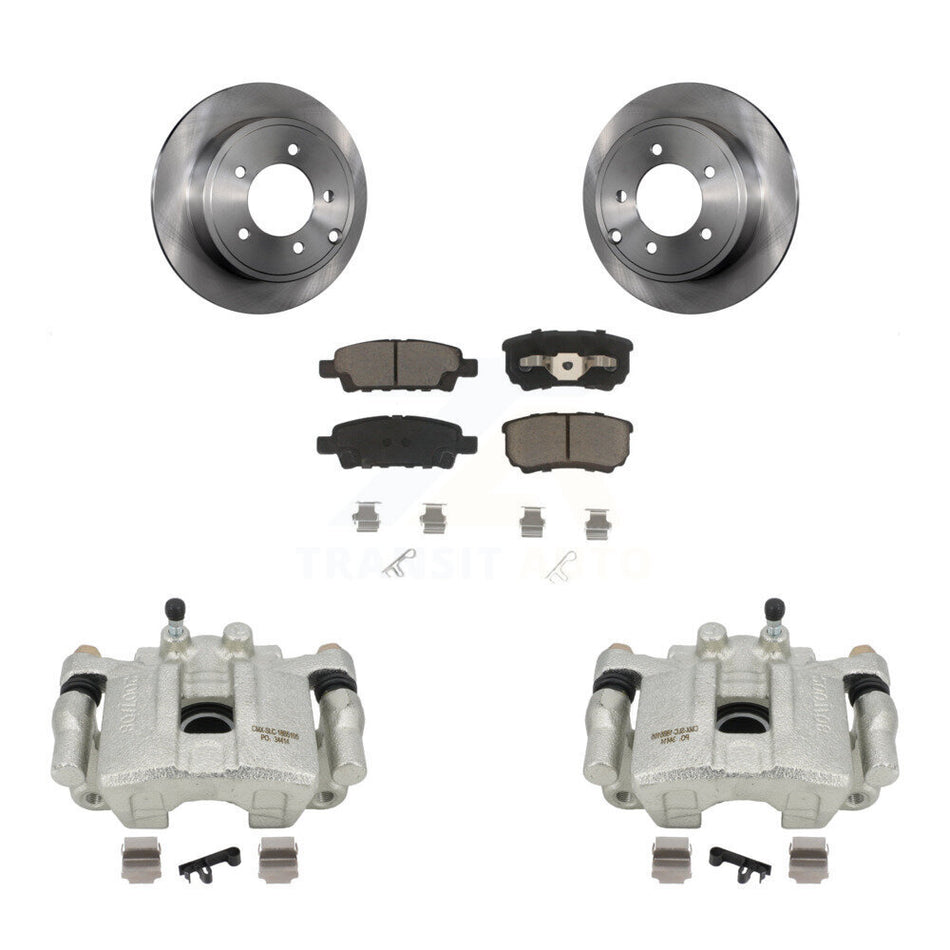 Rear Disc Brake Caliper Rotors And Ceramic Pads Kit For 2008-2009 Dodge Caliber R T SXT With Casting # 3503 KC8-100424C by Transit Auto