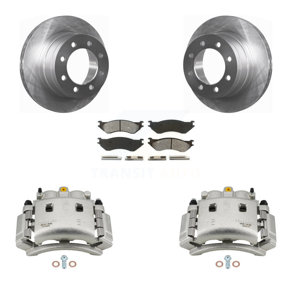 Rear Brake Caliper Rotors Semi-Metallic Pad Kit For Dodge Ram 3500 With Dual Wheels KC8-100424S