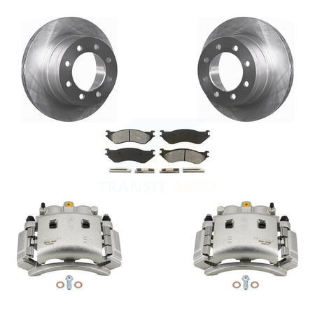 Rear Brake Caliper Rotors Semi-Metallic Pad Kit For Dodge Ram 3500 With Dual Wheels KC8-100424S