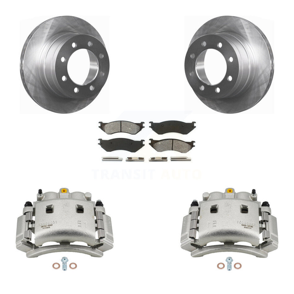 Rear Brake Caliper Rotors Semi-Metallic Pad Kit For Dodge Ram 3500 With Dual Wheels KC8-100424S