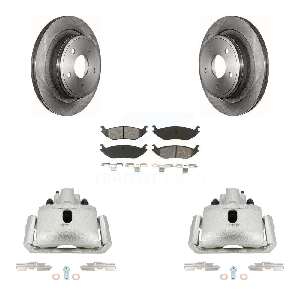 Rear Brake Caliper Rotors Semi-Metallic Pad Kit For Ram 1500 Classic Dodge Durango Aspen KC8-100425S