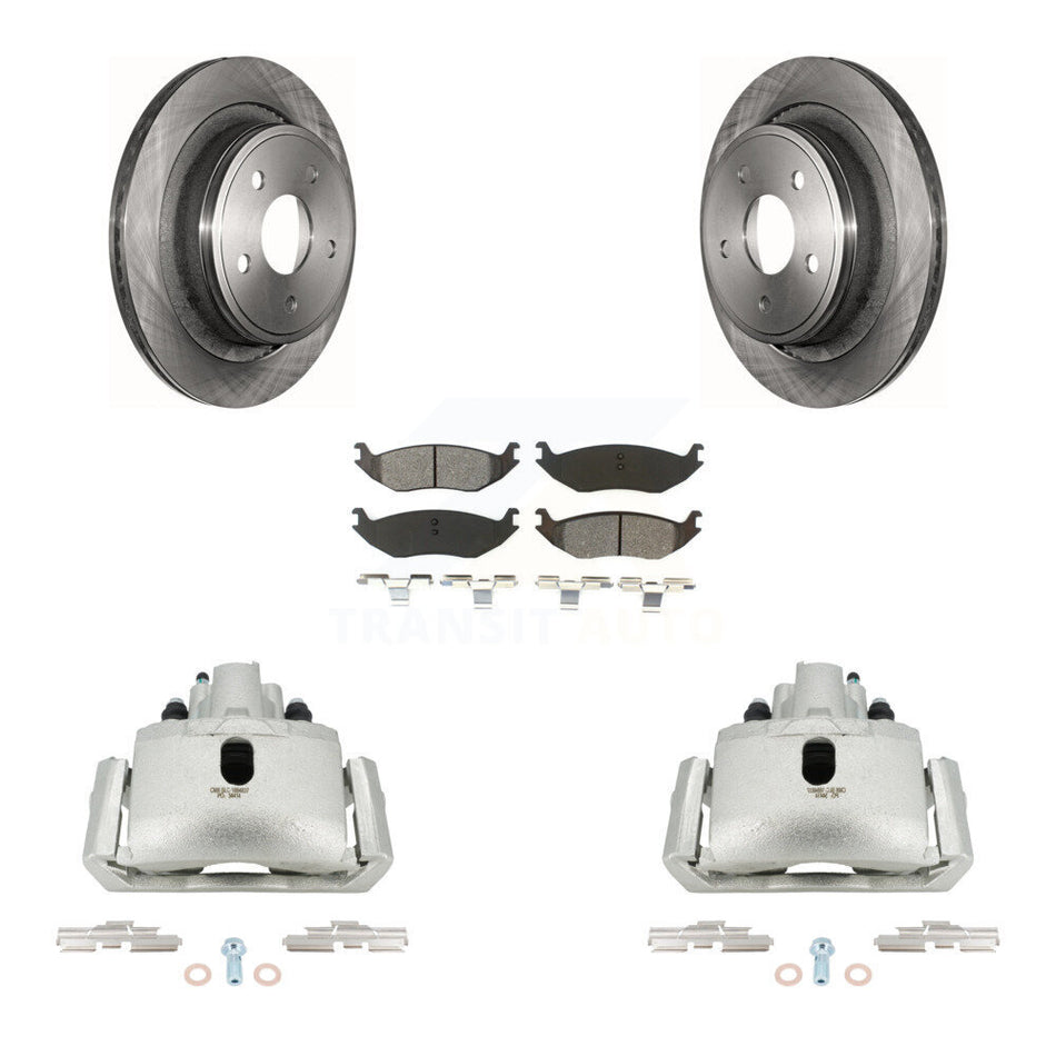 Rear Brake Caliper Rotors Semi-Metallic Pad Kit For Ram 1500 Classic Dodge Durango Aspen KC8-100425S