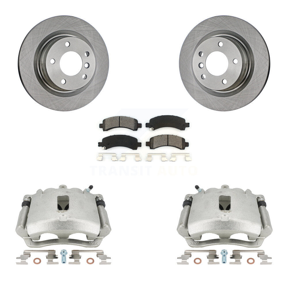 Rear Disc Brake Caliper Rotors And Semi-Metallic Pads Kit For Chevrolet Express 3500 2500 GMC Savana KC8-100427S by Transit Auto