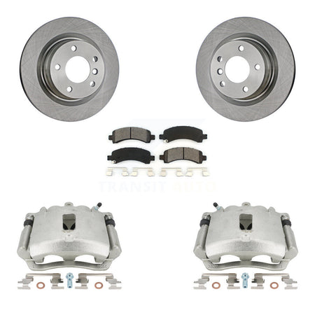 Rear Disc Brake Caliper Rotors And Semi-Metallic Pads Kit For Chevrolet Express 3500 2500 GMC Savana KC8-100427S by Transit Auto