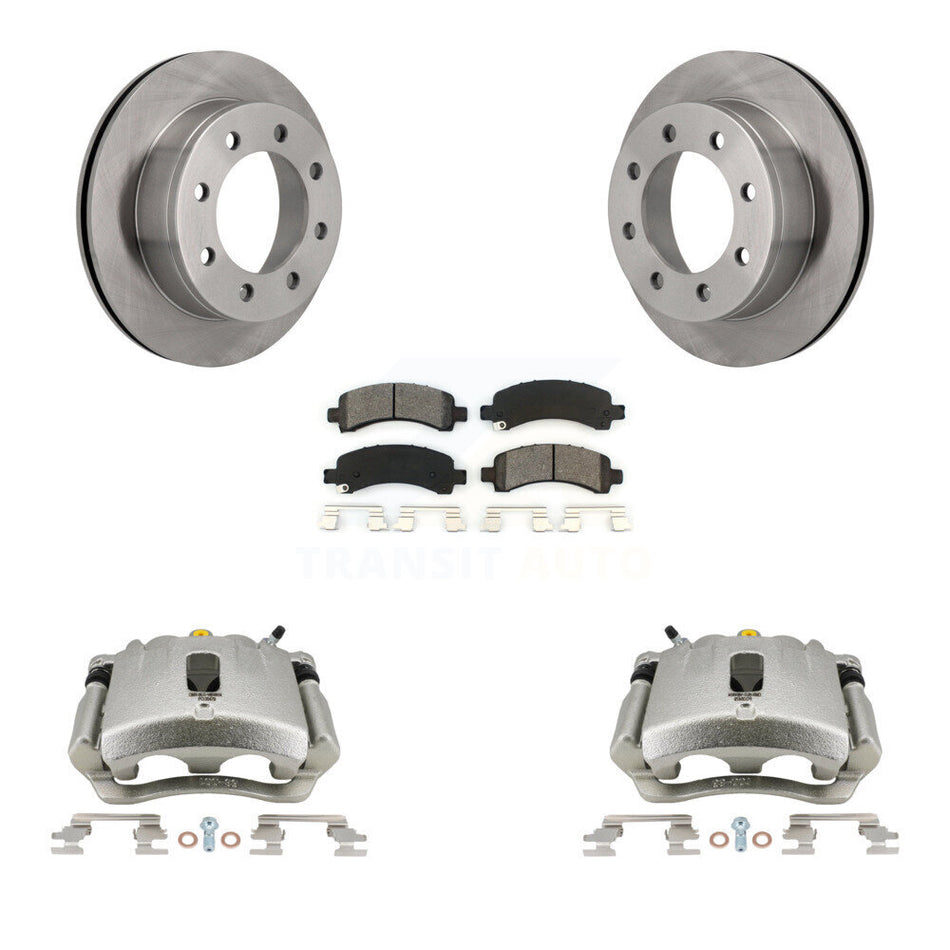 Rear Disc Brake Caliper Rotors And Semi-Metallic Pads Kit For Chevrolet Express 3500 2500 GMC Savana KC8-100427S