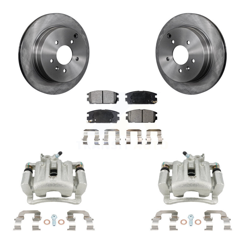 Rear Brake Caliper Rotor Semi-Metallic Pad Kit For Chevrolet Equinox Pontiac Torrent Vue KC8-100428P
