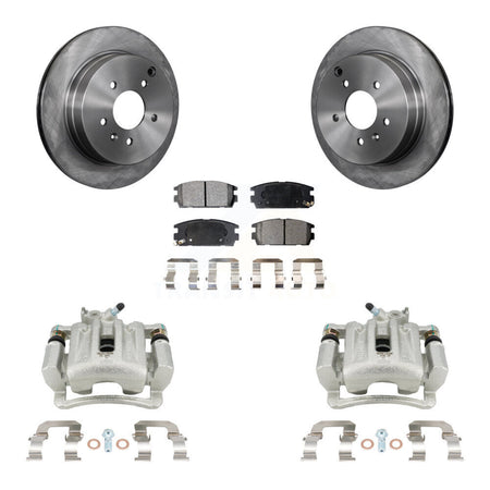 Rear Brake Caliper Rotor Semi-Metallic Pad Kit For Chevrolet Equinox Pontiac Torrent Vue KC8-100428P