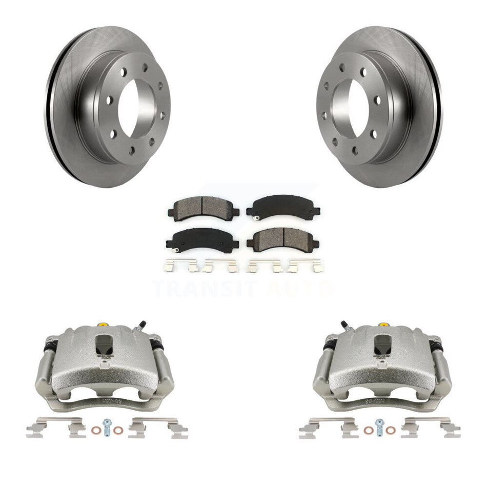 Rear Disc Brake Caliper Rotors And Semi-Metallic Pads Kit For Chevrolet Express 3500 2500 GMC Savana KC8-100428S