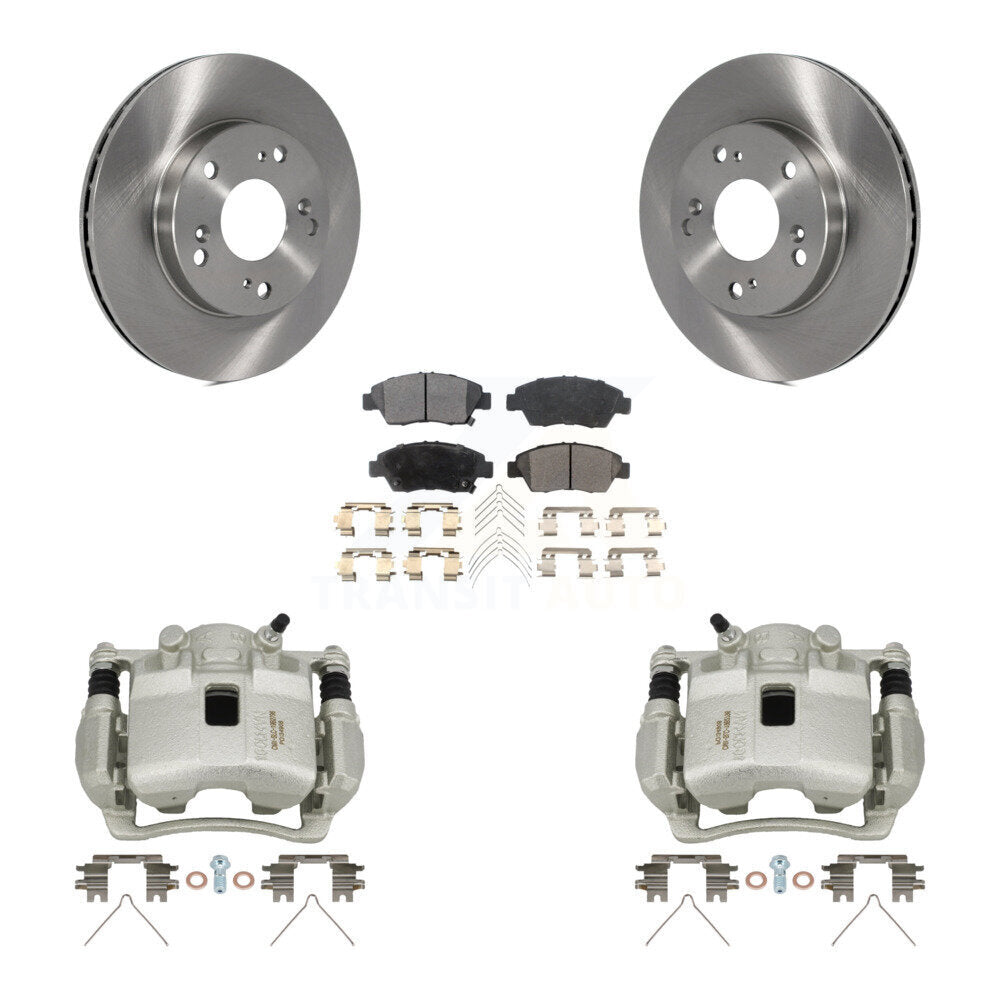 Front Disc Brake Caliper Rotors And Ceramic Pads Kit For Honda Civic KC8-100428T