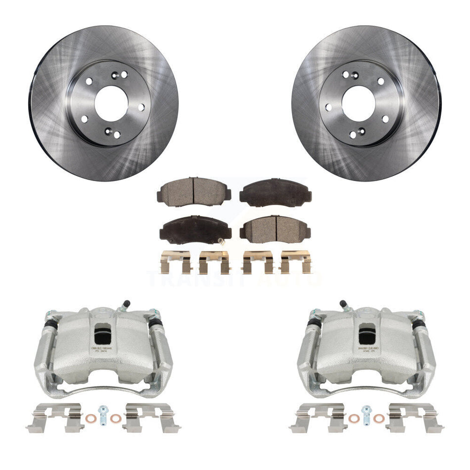 Front Disc Brake Caliper Rotors And Ceramic Pads Kit For Honda Civic Acura CSX KC8-100429T by Transit Auto