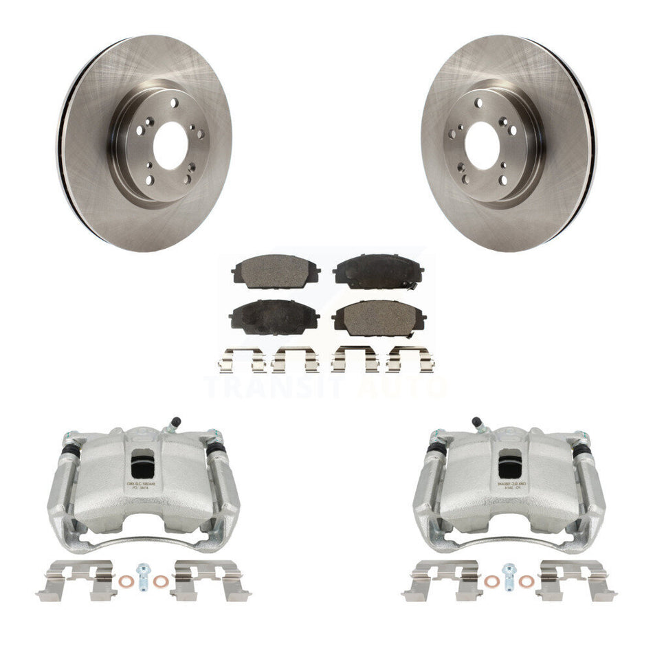 Front Disc Brake Caliper Rotors And Ceramic Pads Kit For 2007-2010 Acura CSX Type-S KC8-100431T