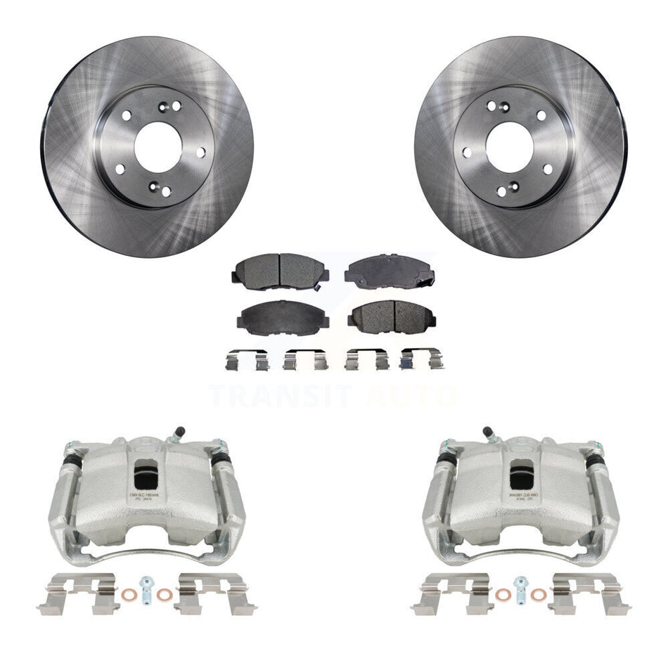 Front Disc Brake Caliper Rotors And Ceramic Pads Kit For 2011 Honda Civic GX with 1.8L KC8-100432T