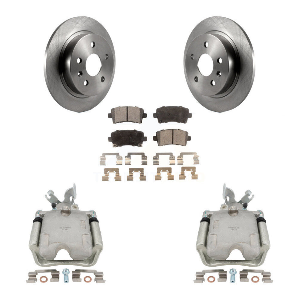 Rear Disc Brake Caliper Rotors And Semi-Metallic Pads Kit For Buick LaCrosse Regal With Solid Rotor KC8-100434P