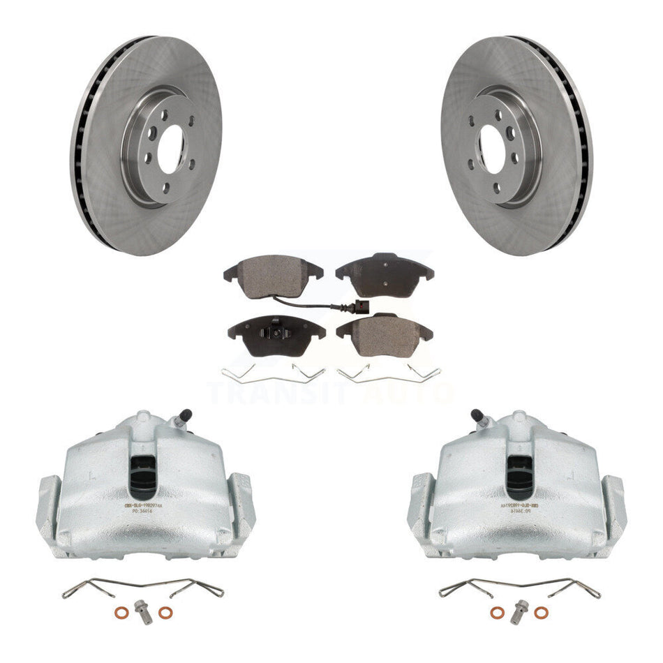 Front Disc Brake Caliper Rotors And Ceramic Pads Kit For Volkswagen CC With 340mm Diameter Rotor KC8-100434T