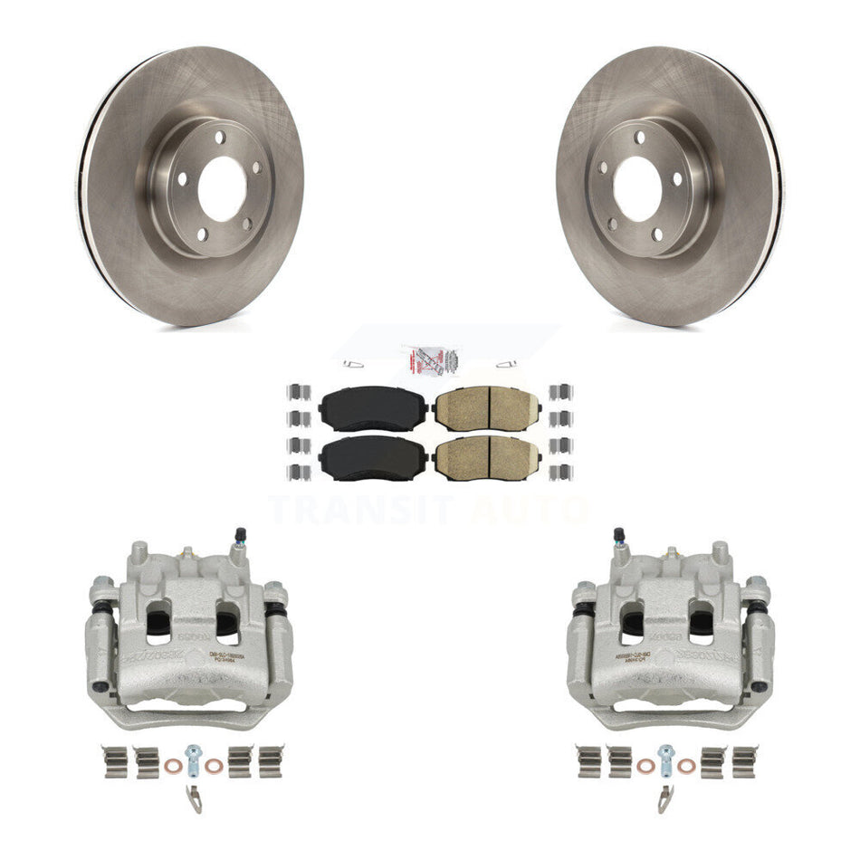 Front Disc Brake Caliper Rotors And Ceramic Pads Kit For Ford Edge Lincoln MKX KC8-100436N