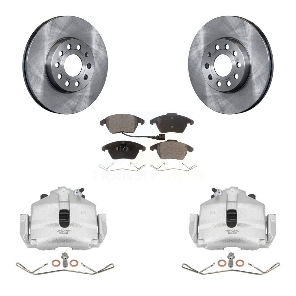 Front Disc Brake Caliper Rotors And Ceramic Pads Kit For Volkswagen Jetta Beetle Rabbit Golf Audi A3 KC8-100436T