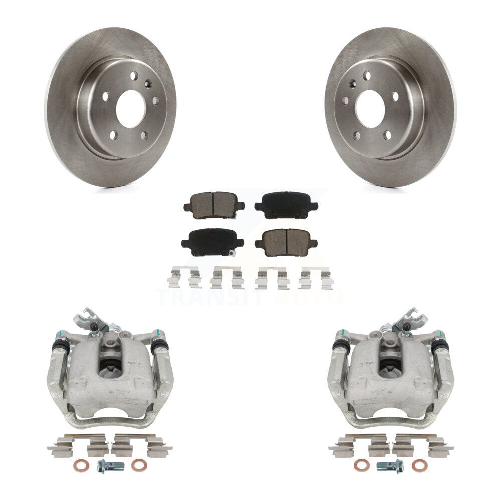 Rear Disc Brake Caliper Rotors And Ceramic Pads Kit For Chevrolet Cruze KC8-100438C by Transit Auto