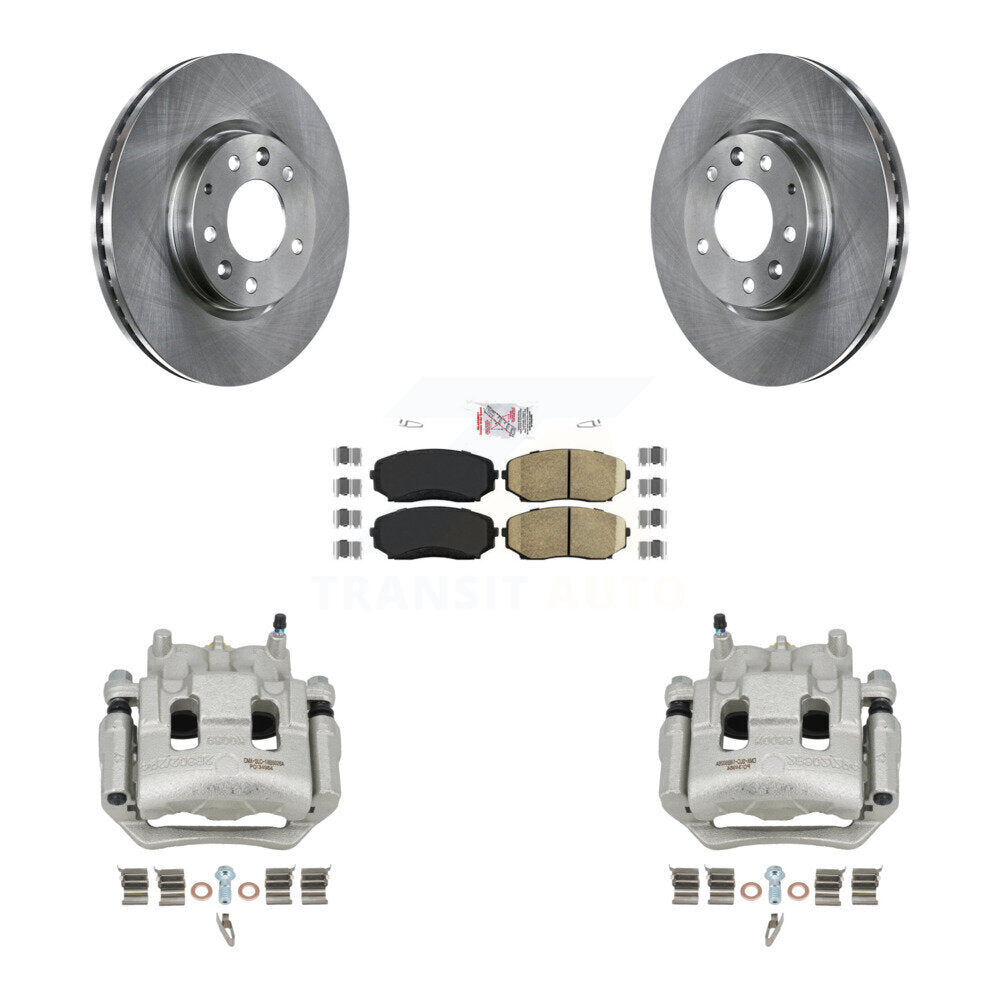 Front Disc Brake Caliper Rotors And Ceramic Pads Kit For 2007-2009 Lincoln MKX FWD KC8-100438N