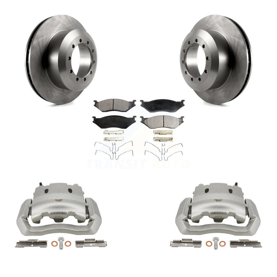 Rear Brake Caliper Rotor And Semi-Metallic Pad Kit For Ford E-550 Super Duty F-450 F-550 KC8-100438P