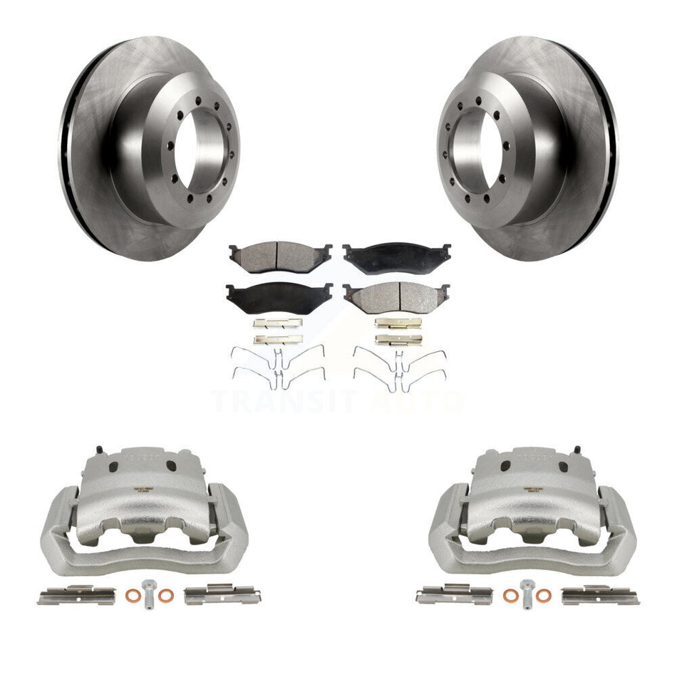 Rear Brake Caliper Rotor And Semi-Metallic Pad Kit For Ford E-550 Super Duty F-450 F-550 KC8-100438P