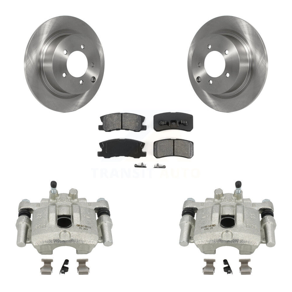 Rear Disc Brake Caliper Rotors And Semi-Metallic Pads Kit For Dodge Caliber Mitsubishi Lancer KC8-100438S by Transit Auto