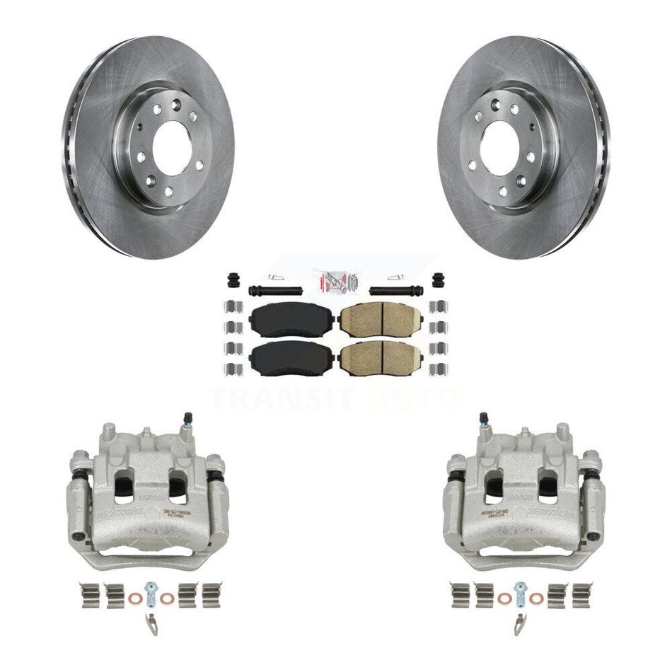 Front Disc Brake Caliper Rotors And Ceramic Pads Kit For 2007-2009 Lincoln MKX FWD KC8-100439N