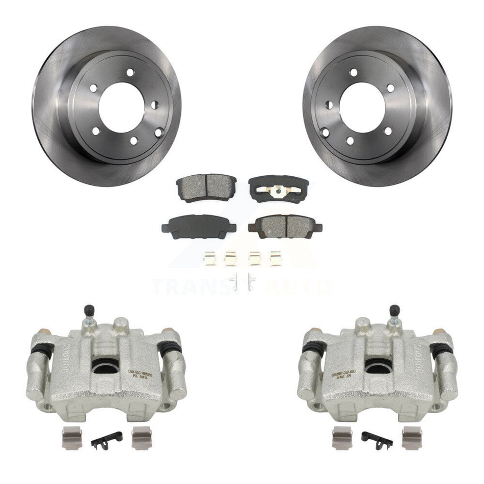 Rear Disc Brake Caliper Rotors And Semi-Metallic Pads Kit For 2008-2009 Dodge Caliber R T SXT With Casting # 3503 KC8-100439S